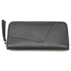 LOEWE C510U46X12 Classic Calf Puzzle Zip-Around Wallet (with coin purse) Blac...